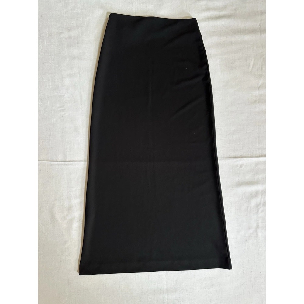Zara Midi Skirt Maxi Black Full Length Column Skirt  Small Staple High Waisted - Picture 2 of 8